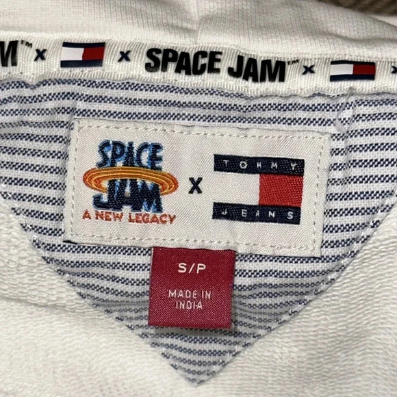 Rare VTG TOMMY HILFIGER X SPACE JAM LOONEY TUNES AUTHENTIC HOODIE TOMMY JEANS - Picture 4 of 16